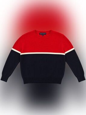 Brandy Melville Color Block Sweater Navy Red White Blue Stripe Crewneck Jumper
